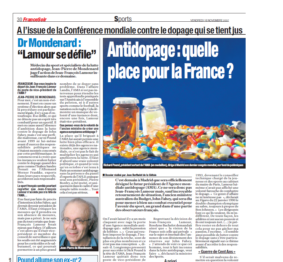 Antidopage : quelle place pour la France ?