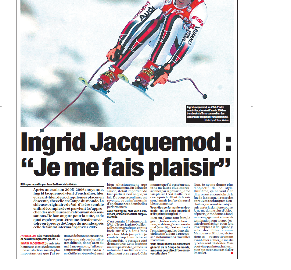 Ingrid Jacquemod : « Je me fais plaisir »