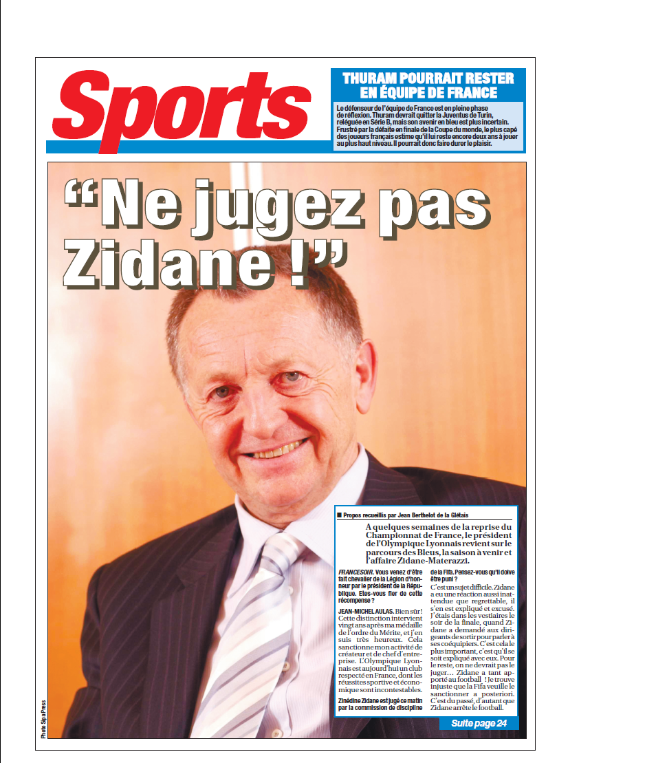 « Ne jugez pas Zidane ! »