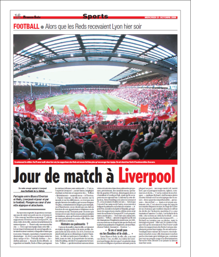 Jour de match à Liverpool