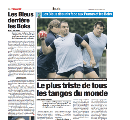 Les Bleus derrière